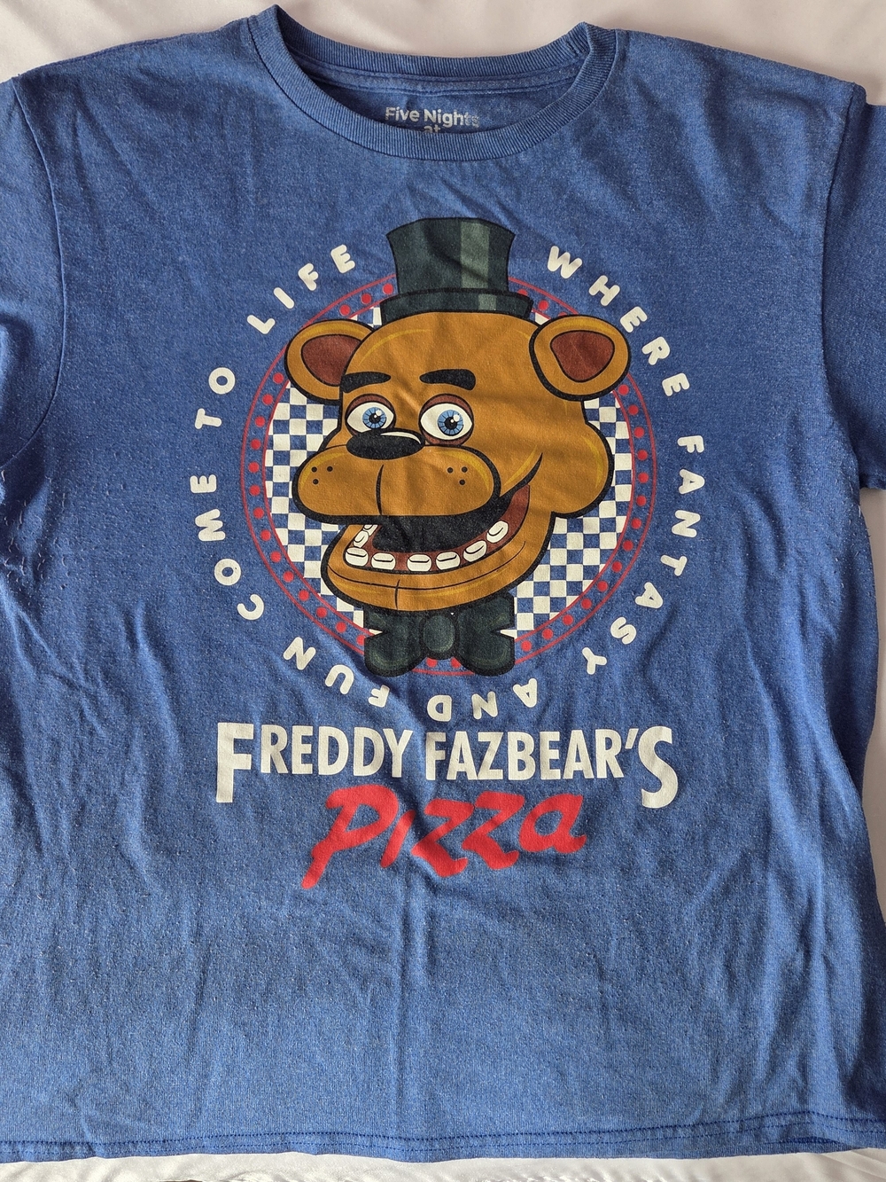 Five Nights at Freddy's Kids Blue Freddy Fazbear Pizza Graphic Tee